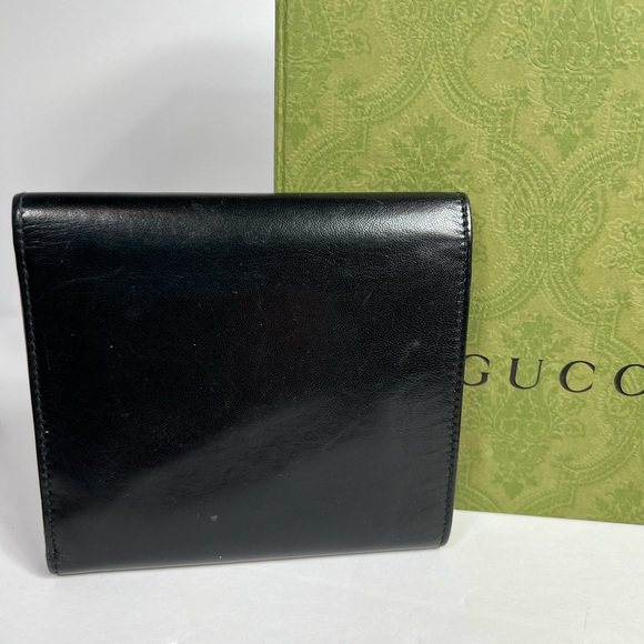 Gucci trifold dark Navy almost black leather wallet. Box and dust bag included - Picture 7 of 14